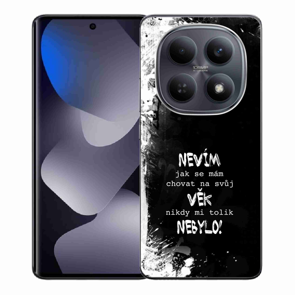 Gélový kryt mmCase na Xiaomi Redmi Note 15 4G - vtipný text 14 čierne pozadie