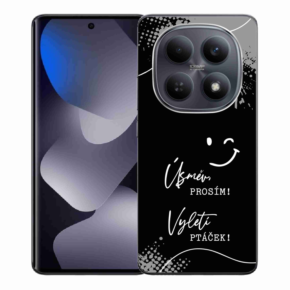 Gélový kryt mmCase na Xiaomi Redmi Note 15 4G - vtipný text 4 čierne pozadie