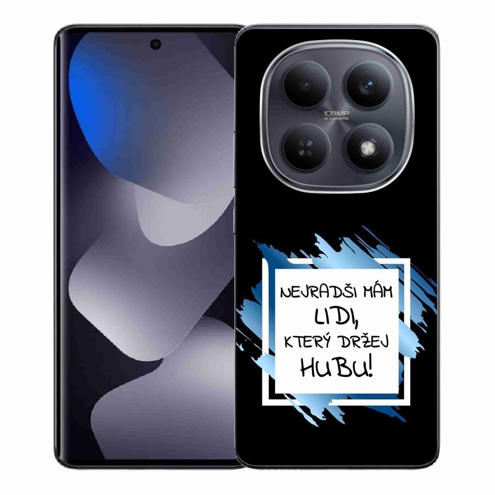 Gélový kryt mmCase na Xiaomi Redmi Note 15 4G - vtipný text 7 bieločierne pozadie