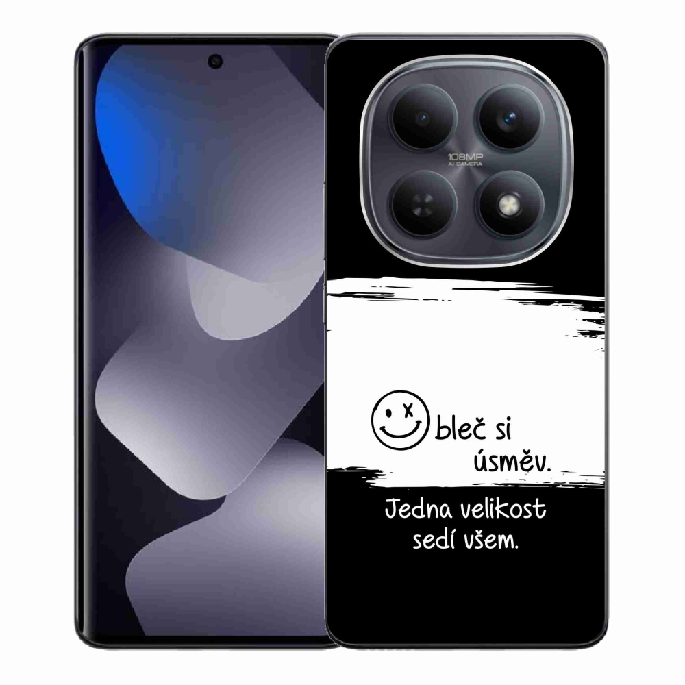 Gélový kryt mmCase na Xiaomi Redmi Note 15 4G - vtipný text 8 bieločierne pozadie