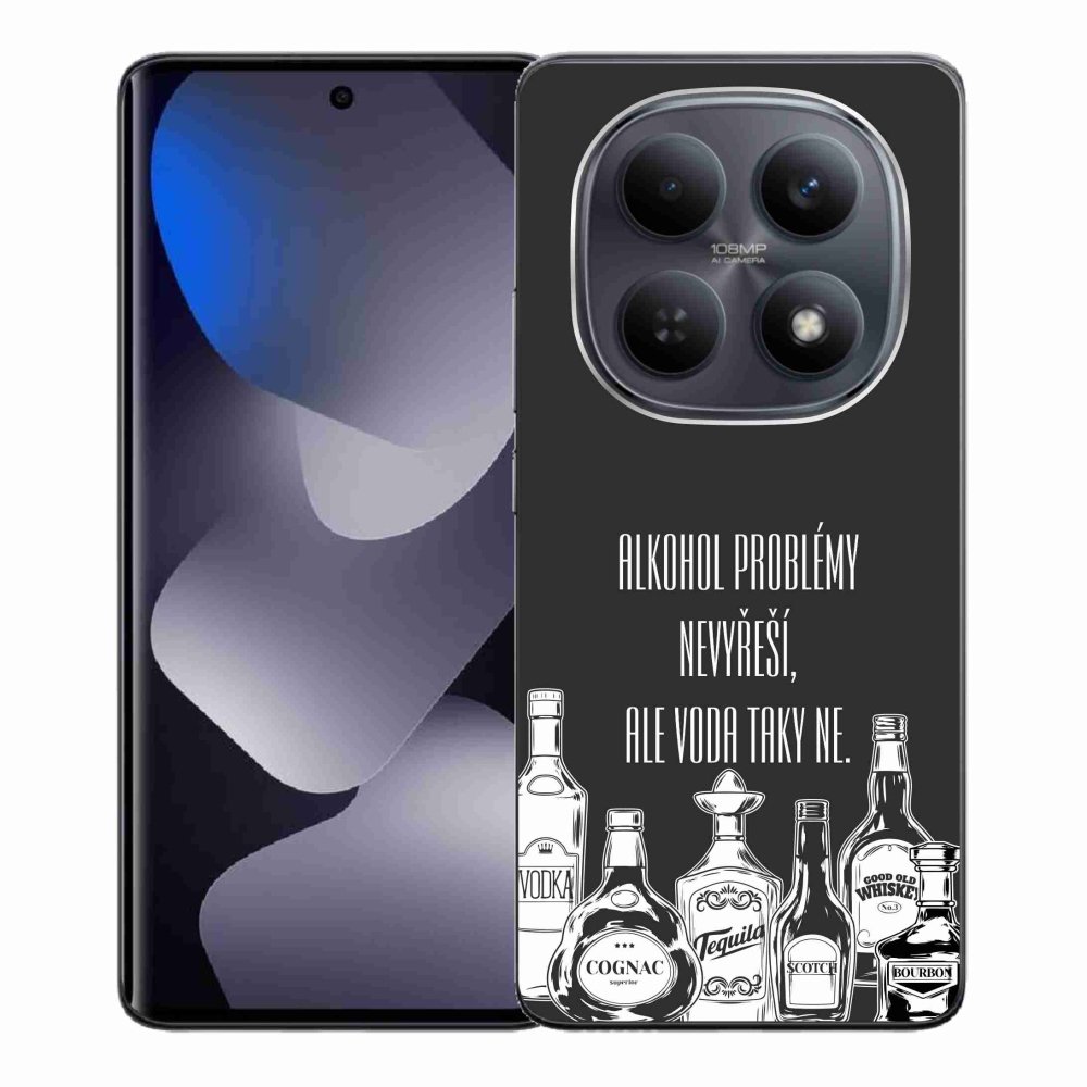 Gélový kryt mmCase na Xiaomi Redmi Note 15 4G - vtipný text čierne pozadie