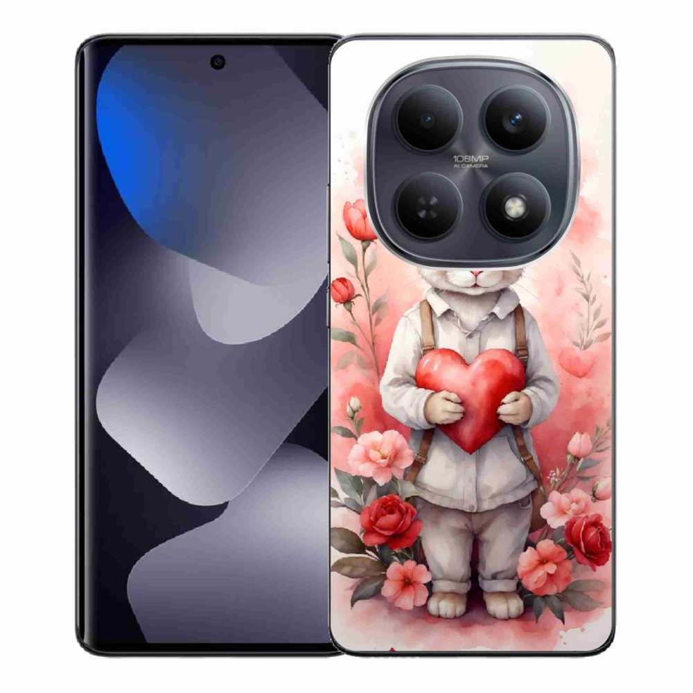 Gélový kryt mmCase na Xiaomi Redmi Note 15 4G - zajac so srdiečkom