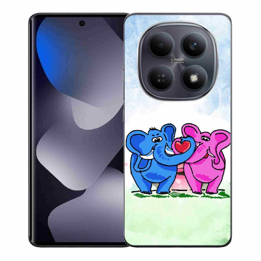 Gélový kryt mmCase na Xiaomi Redmi Note 15 4G - zamilovaní slony