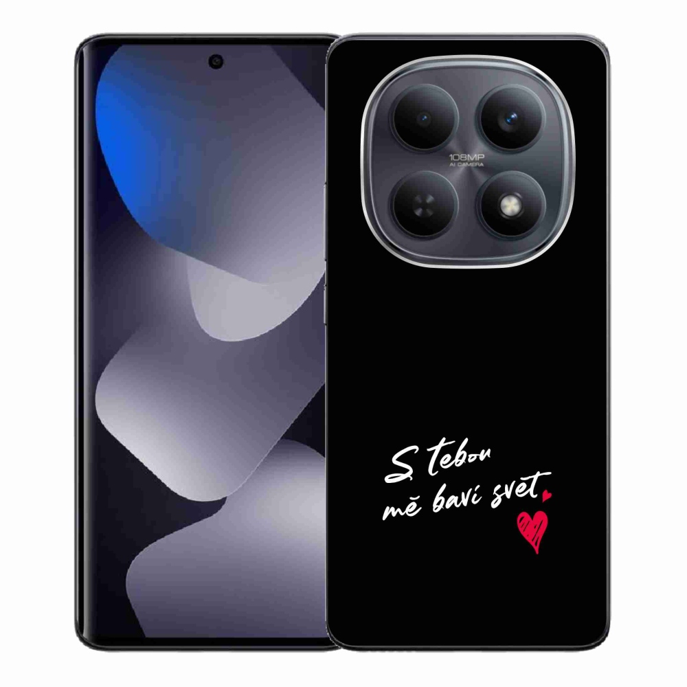 Gélový kryt mmCase na Xiaomi Redmi Note 15 4G - zamilovaný text 1 čierne pozadie