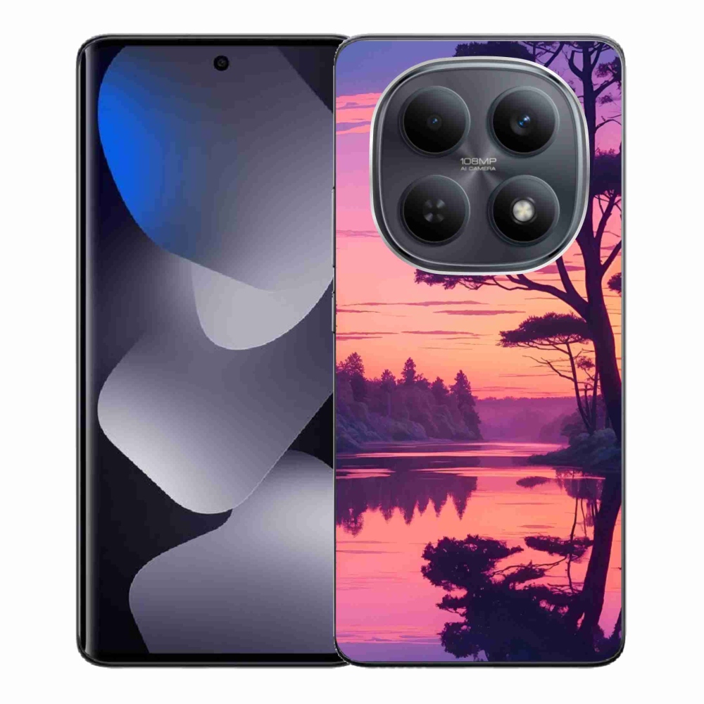 Gélový kryt mmCase na Xiaomi Redmi Note 15 4G - západ slnka nad jazerom
