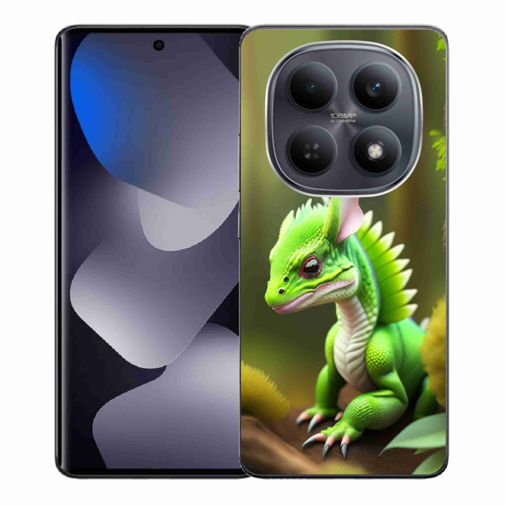Gélový kryt mmCase na Xiaomi Redmi Note 15 4G - zelený dráčik