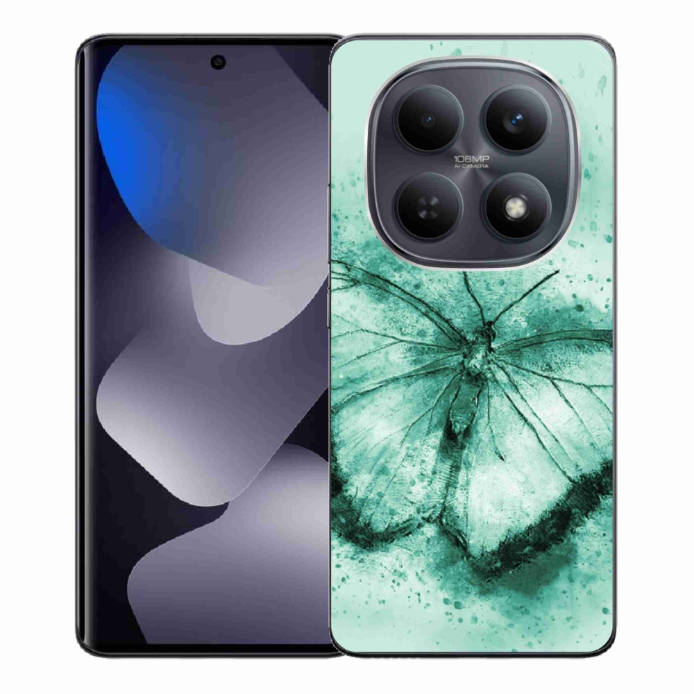 Gélový kryt mmCase na Xiaomi Redmi Note 15 4G - zelený motýľ