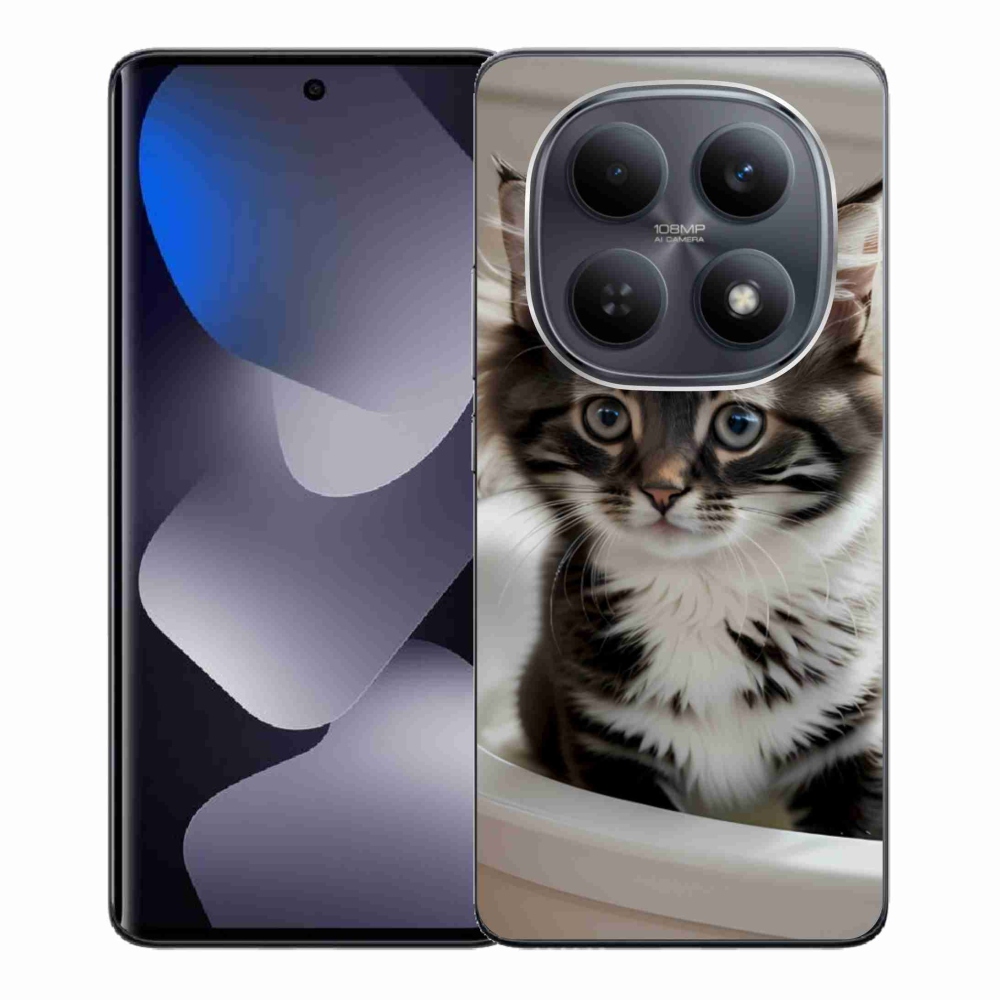 Gélový kryt mmCase na Xiaomi Redmi Note 15 4G - zvedavé mačiatko