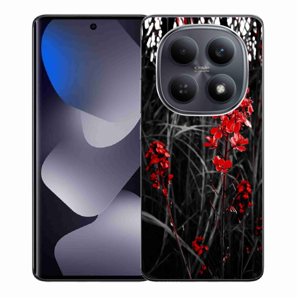 Gélový kryt mmCase na Xiaomi Redmi Note 15 5G/Poco M8 5G - červená rastlina