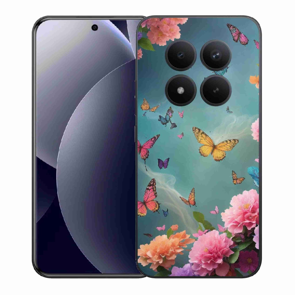 Gélový kryt mmCase na Xiaomi Redmi Note 15 Pro+ 5G/Xiaomi Poco M8 Pro 5G - farebné kvety a motýle