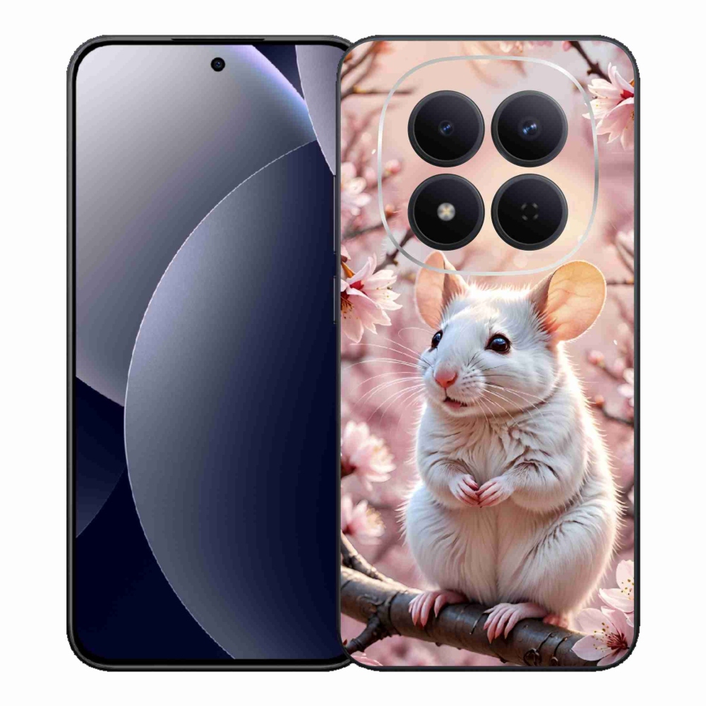 Gélový kryt mmCase na Xiaomi Redmi Note 15 Pro 5G - biela myš na vetve