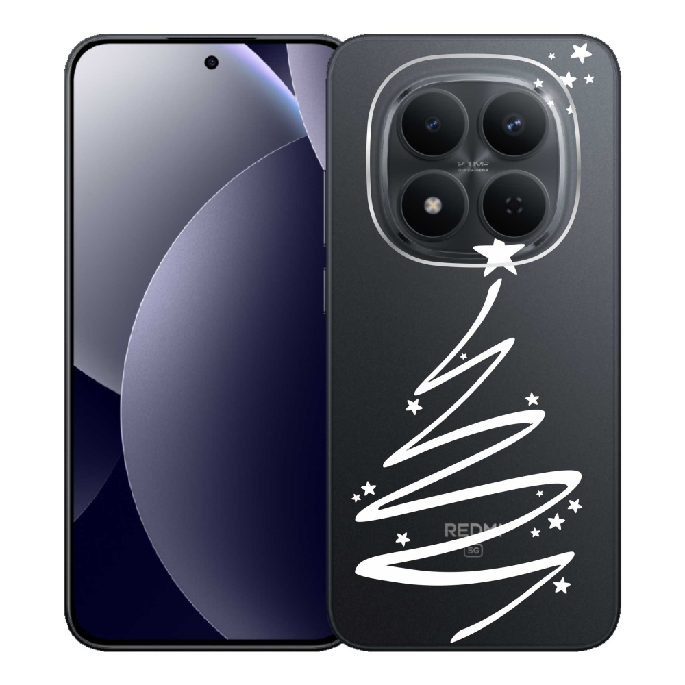 Gélový kryt mmCase na Xiaomi Redmi Note 15 Pro 5G - biely stromček na priehľadnom pozadí