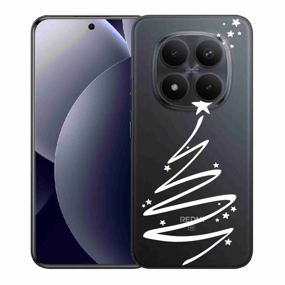 Gélový kryt mmCase na Xiaomi Redmi Note 15 Pro+ 5G/Xiaomi Poco M8 Pro 5G - biely stromček na priehľadnom pozadí