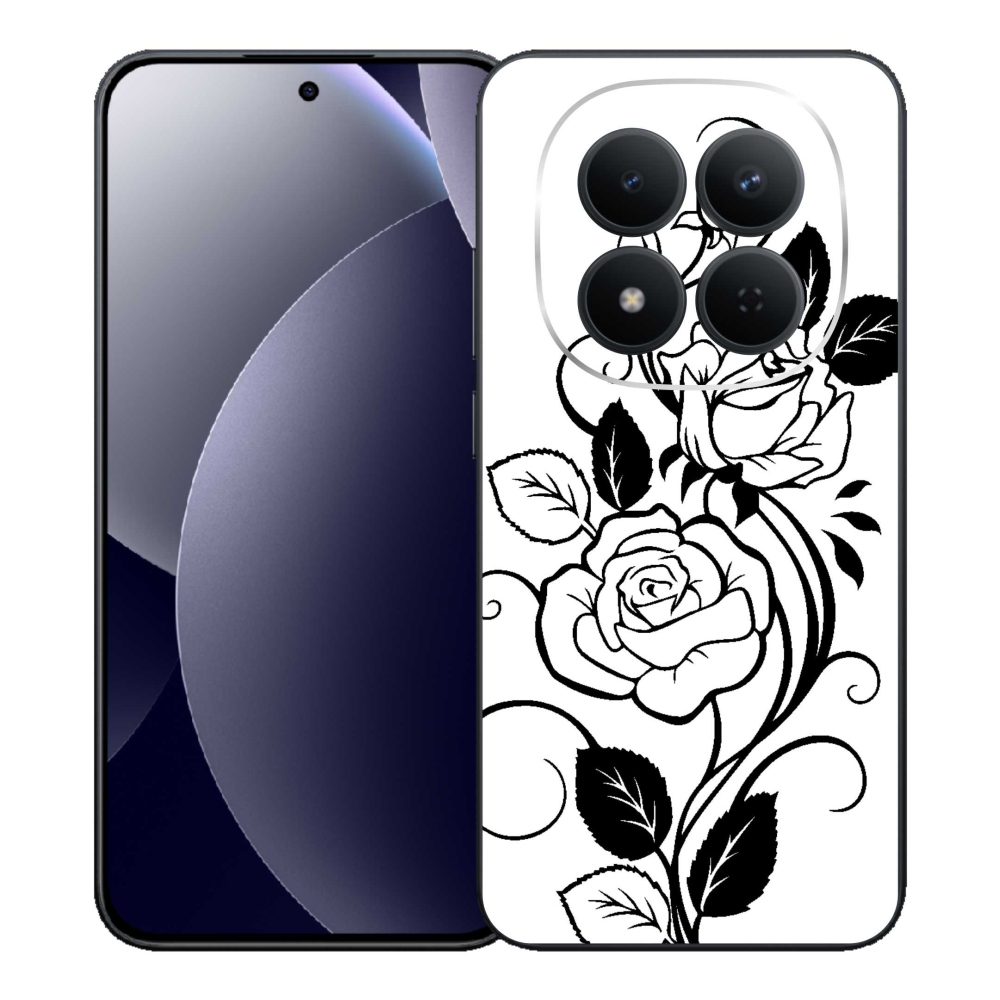Gélový kryt mmCase na Xiaomi Redmi Note 15 Pro 5G - čiernobiela ruža