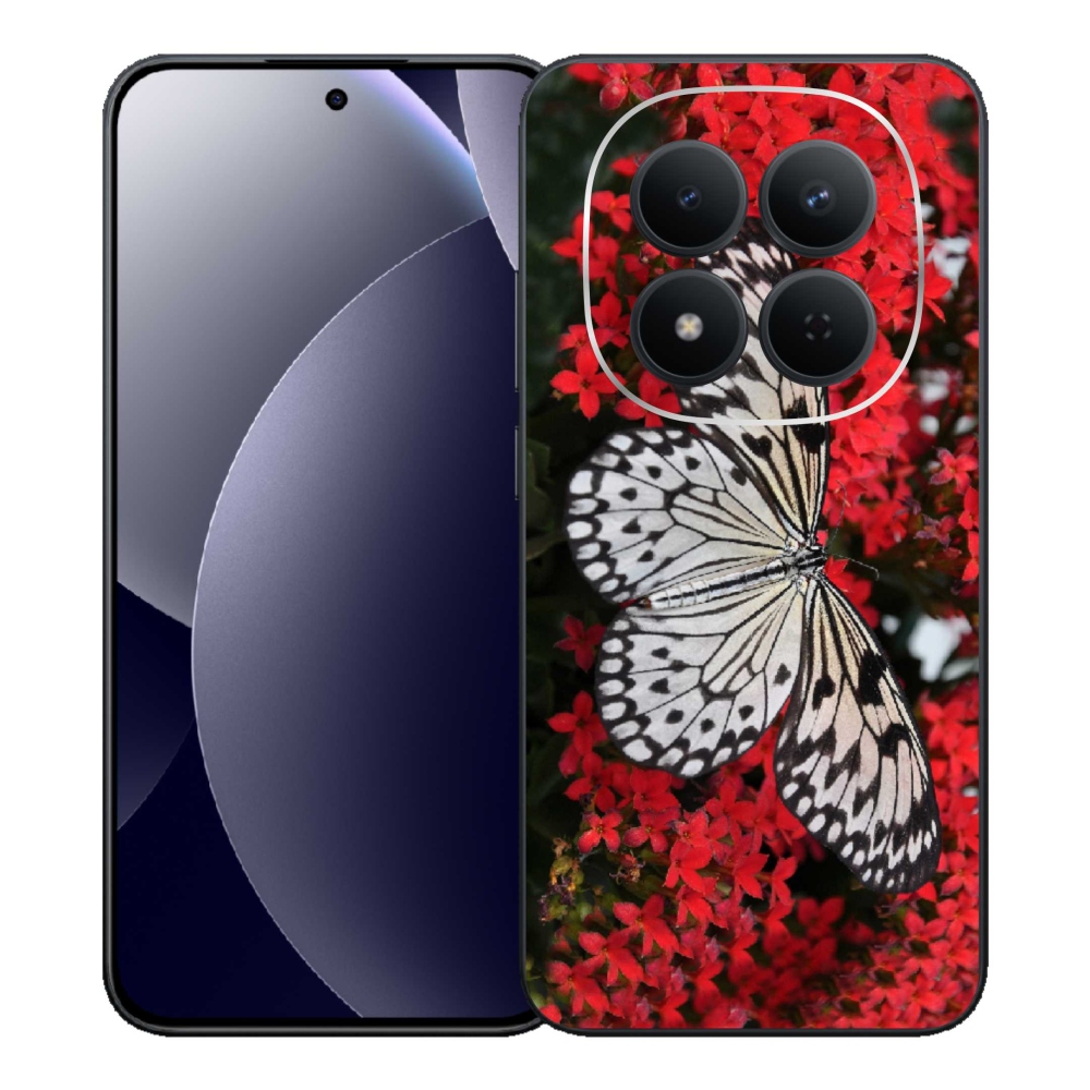 Gélový kryt mmCase na Xiaomi Redmi Note 15 Pro 5G - čiernobiely motýľ 1