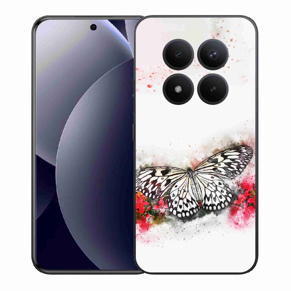 Gélový kryt mmCase na Xiaomi Redmi Note 15 Pro+ 5G/Xiaomi Poco M8 Pro 5G - čiernobiely motýľ