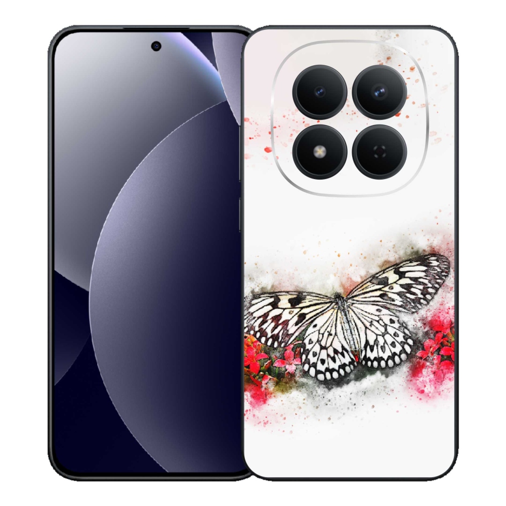 Gélový kryt mmCase na Xiaomi Redmi Note 15 Pro 5G - čiernobiely motýľ