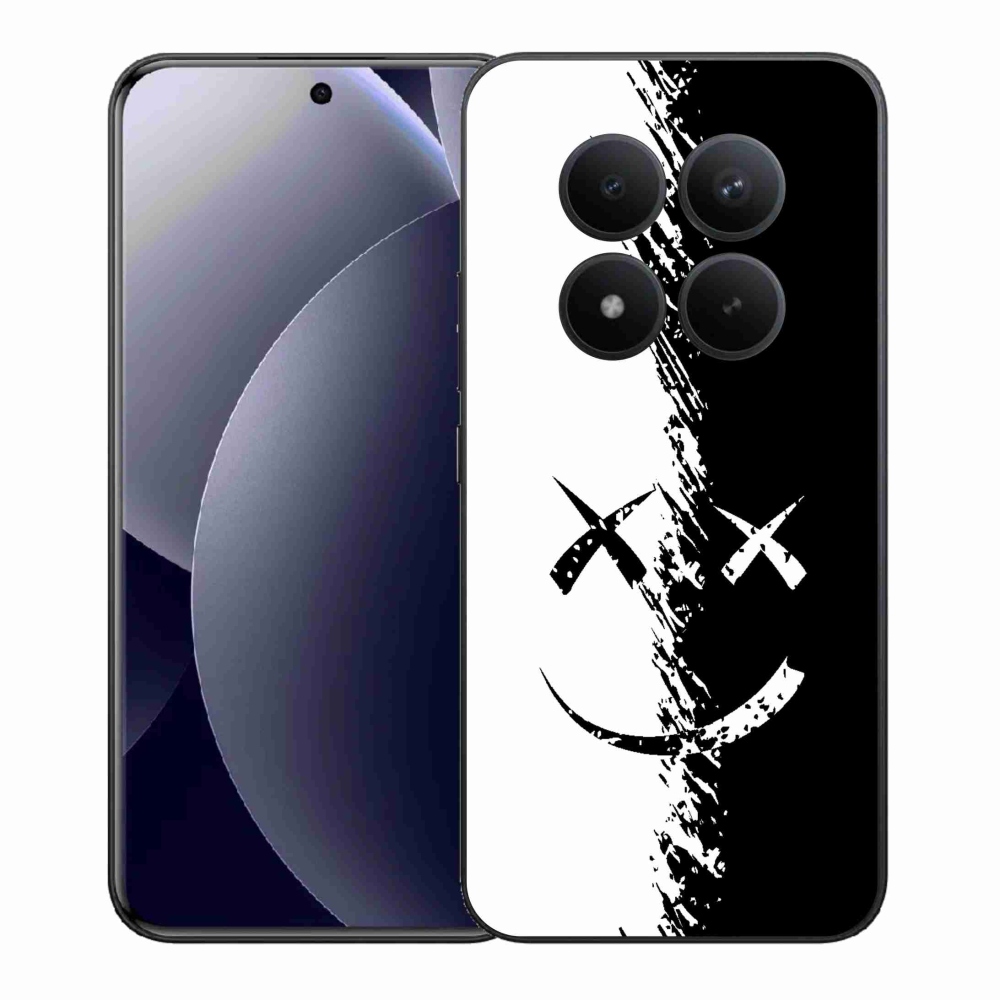 Gélový kryt mmCase na Xiaomi Redmi Note 15 Pro+ 5G/Xiaomi Poco M8 Pro 5G - čiernobiely smajlík