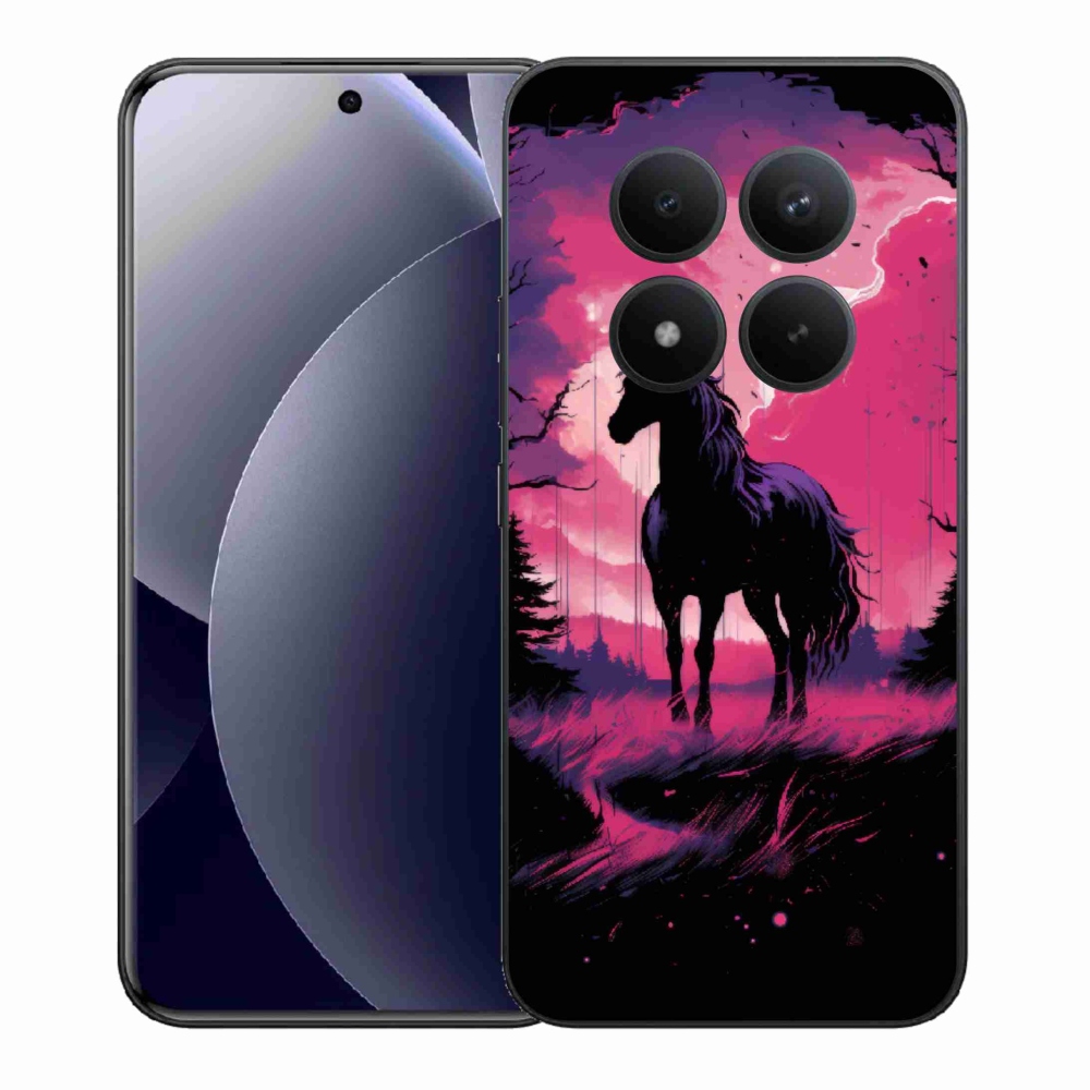 Gélový kryt mmCase na Xiaomi Redmi Note 15 Pro+ 5G/Xiaomi Poco M8 Pro 5G - čierny kreslený kôň 1