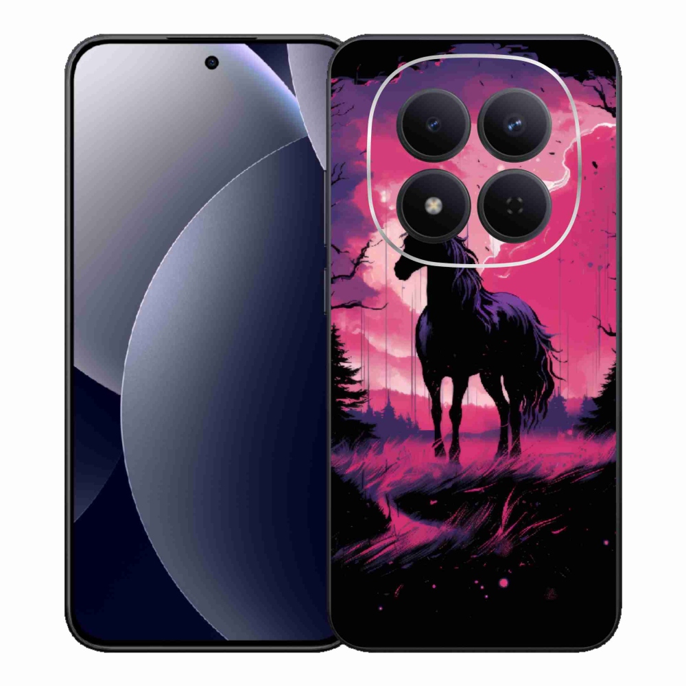 Gélový kryt mmCase na Xiaomi Redmi Note 15 Pro 5G - čierny kreslený kôň 1