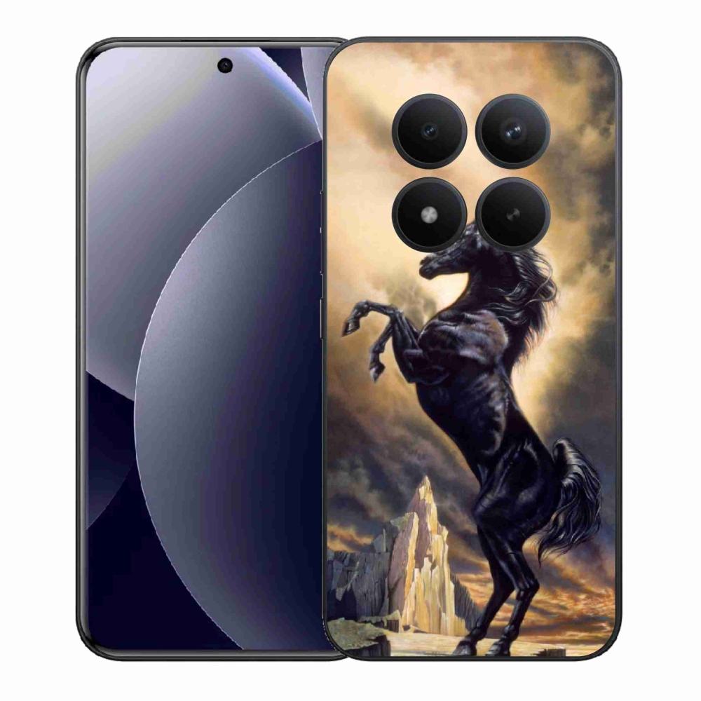 Gélový kryt mmCase na Xiaomi Redmi Note 15 Pro+ 5G/Xiaomi Poco M8 Pro 5G - čierny kreslený kôň