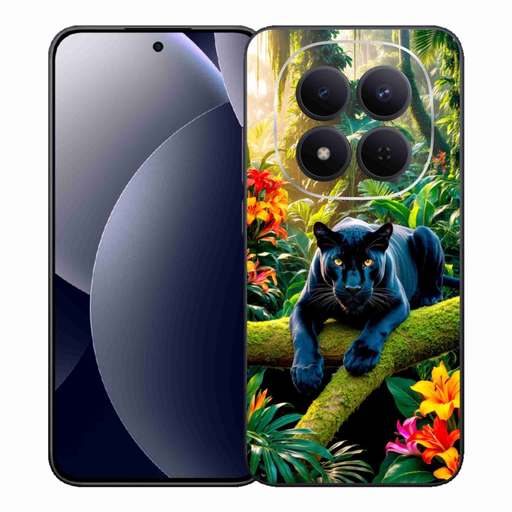 Gélový kryt mmCase na Xiaomi Redmi Note 15 Pro 5G - čierny panter v džungli