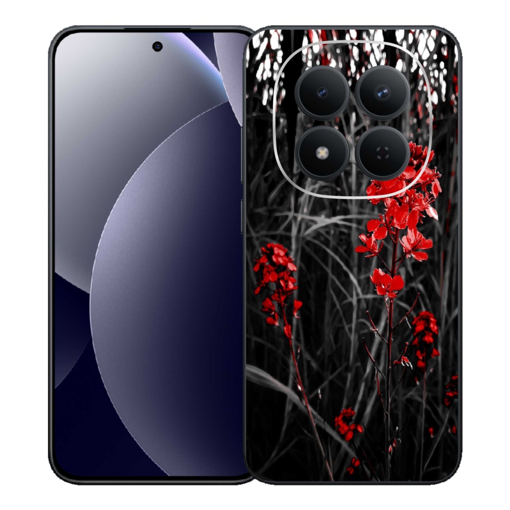 Gélový kryt mmCase na Xiaomi Redmi Note 15 Pro 5G - červená rastlina