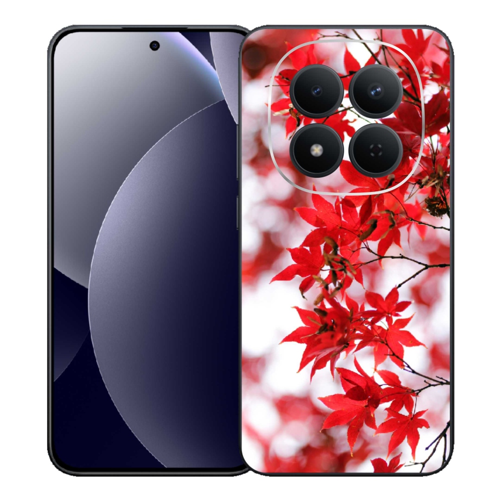 Gélový kryt mmCase na Xiaomi Redmi Note 15 Pro 5G - červené listy