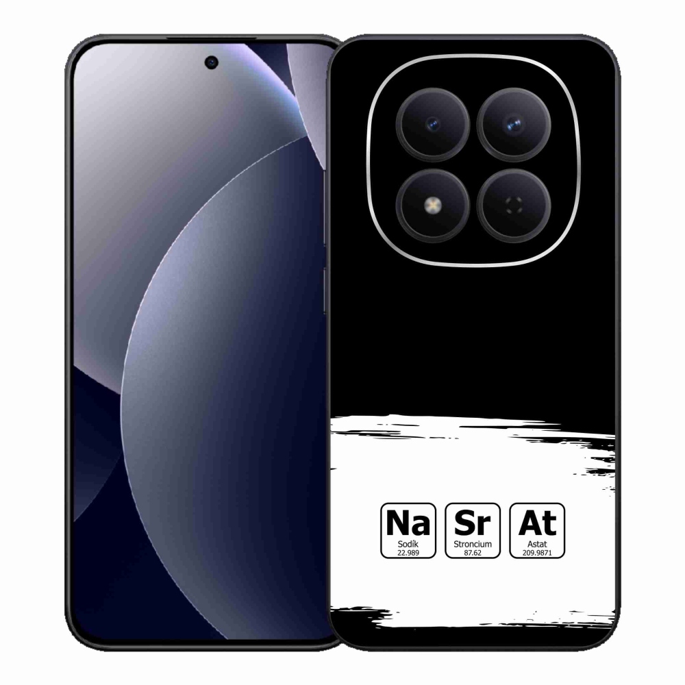 Gélový kryt mmCase na Xiaomi Redmi Note 15 Pro 5G - chemické prvky bieločierne pozadie