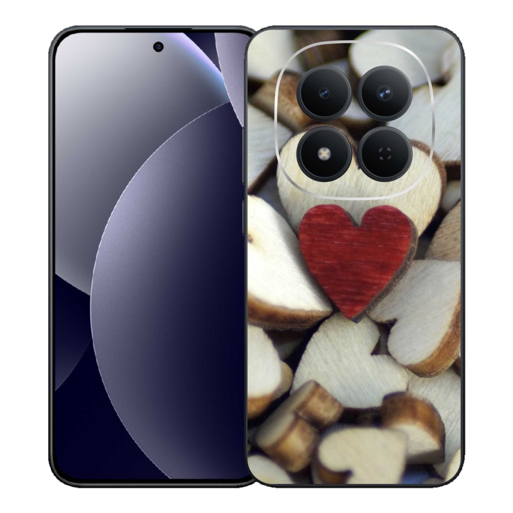 Gélový kryt mmCase na Xiaomi Redmi Note 15 Pro 5G - gravírované červené srdce