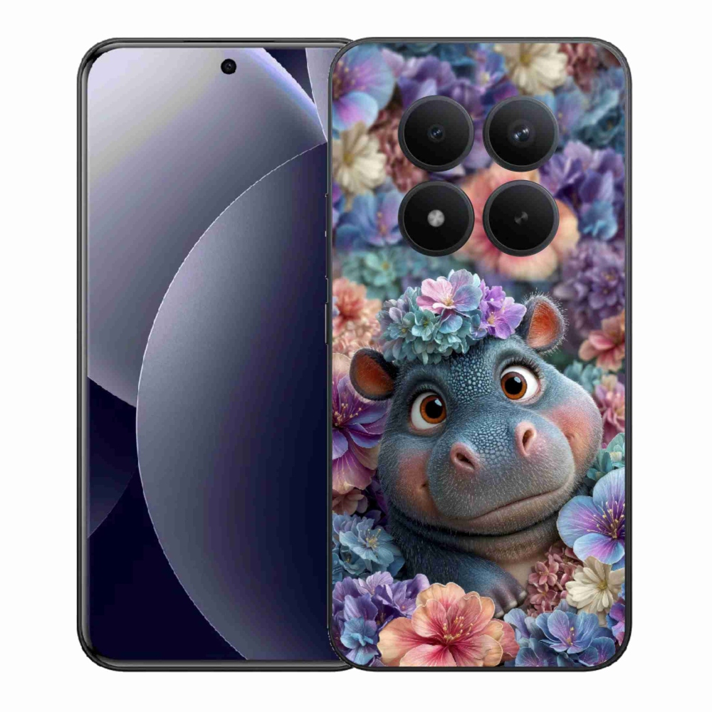 Gélový kryt mmCase na Xiaomi Redmi Note 15 Pro+ 5G - hrošík v kvetoch
