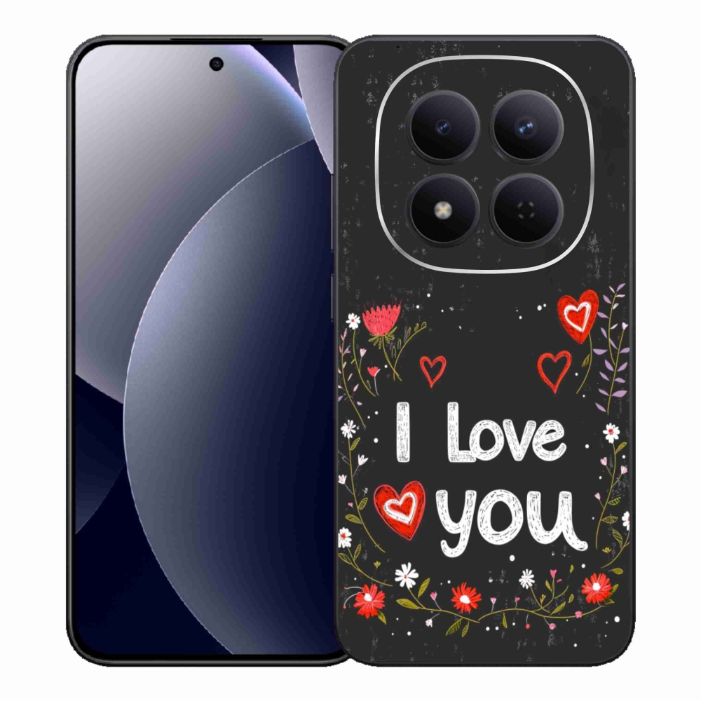 Gélový kryt mmCase na Xiaomi Redmi Note 15 Pro 5G - I love you čierne pozadie