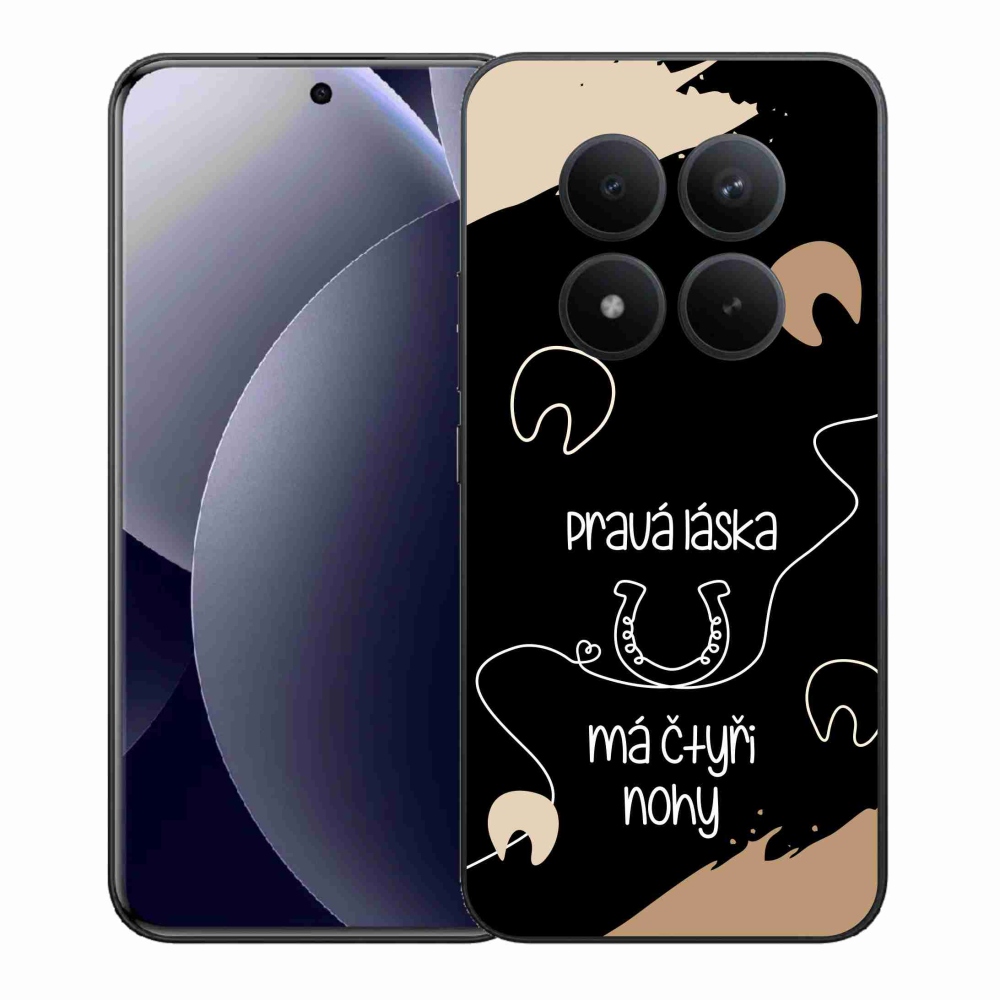 Gélový kryt mmCase na Xiaomi Redmi Note 15 Pro+ 5G/Xiaomi Poco M8 Pro 5G - konský motív čierne pozadie