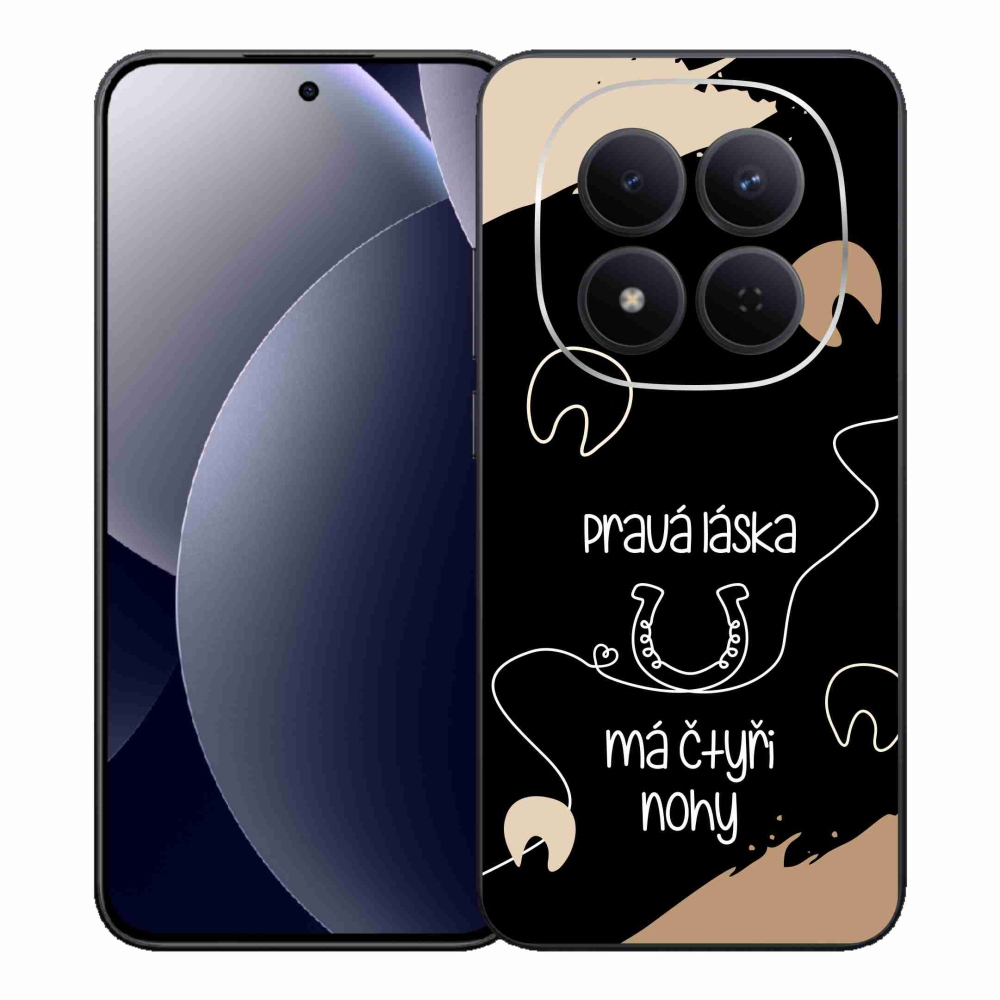 Gélový kryt mmCase na Xiaomi Redmi Note 15 Pro 5G - konský motív čierne pozadie