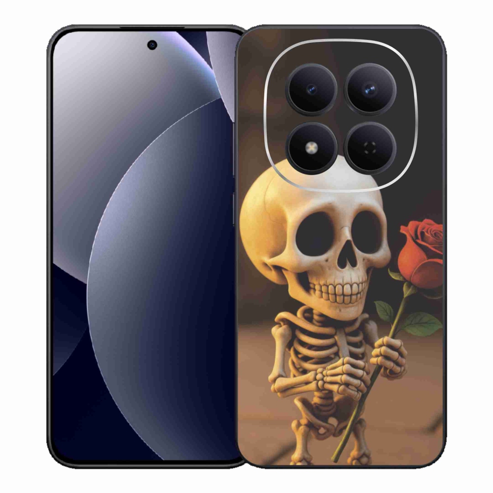 Gélový kryt mmCase na Xiaomi Redmi Note 15 Pro 5G - kostlivec s ružou