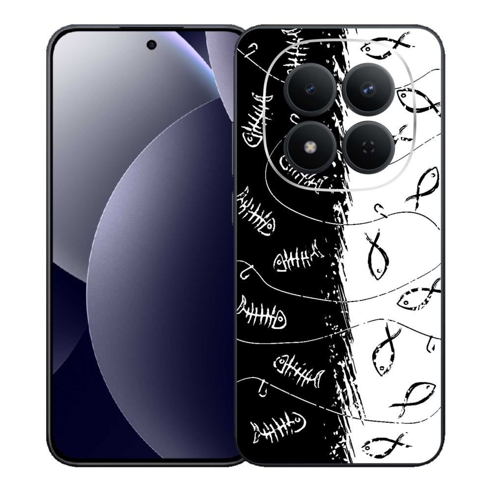 Gélový kryt mmCase na Xiaomi Redmi Note 15 Pro 5G - kostry a rybky