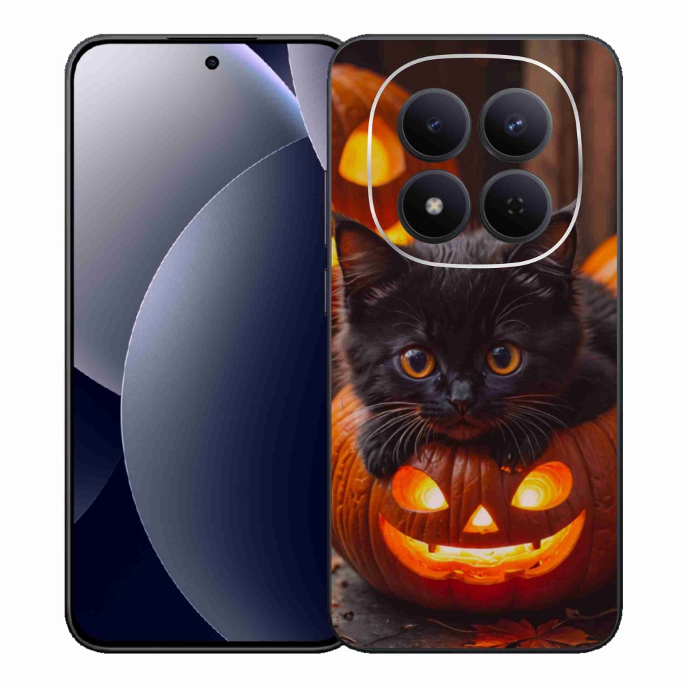 Gélový kryt mmCase na Xiaomi Redmi Note 15 Pro 5G - mačiatko a tekvica