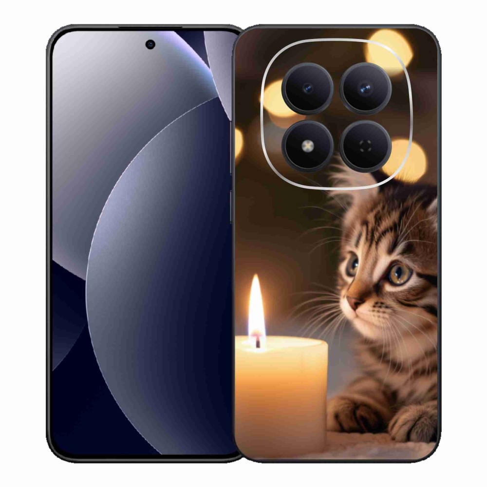 Gélový kryt mmCase na Xiaomi Redmi Note 15 Pro 5G - mačiatko a sviečka