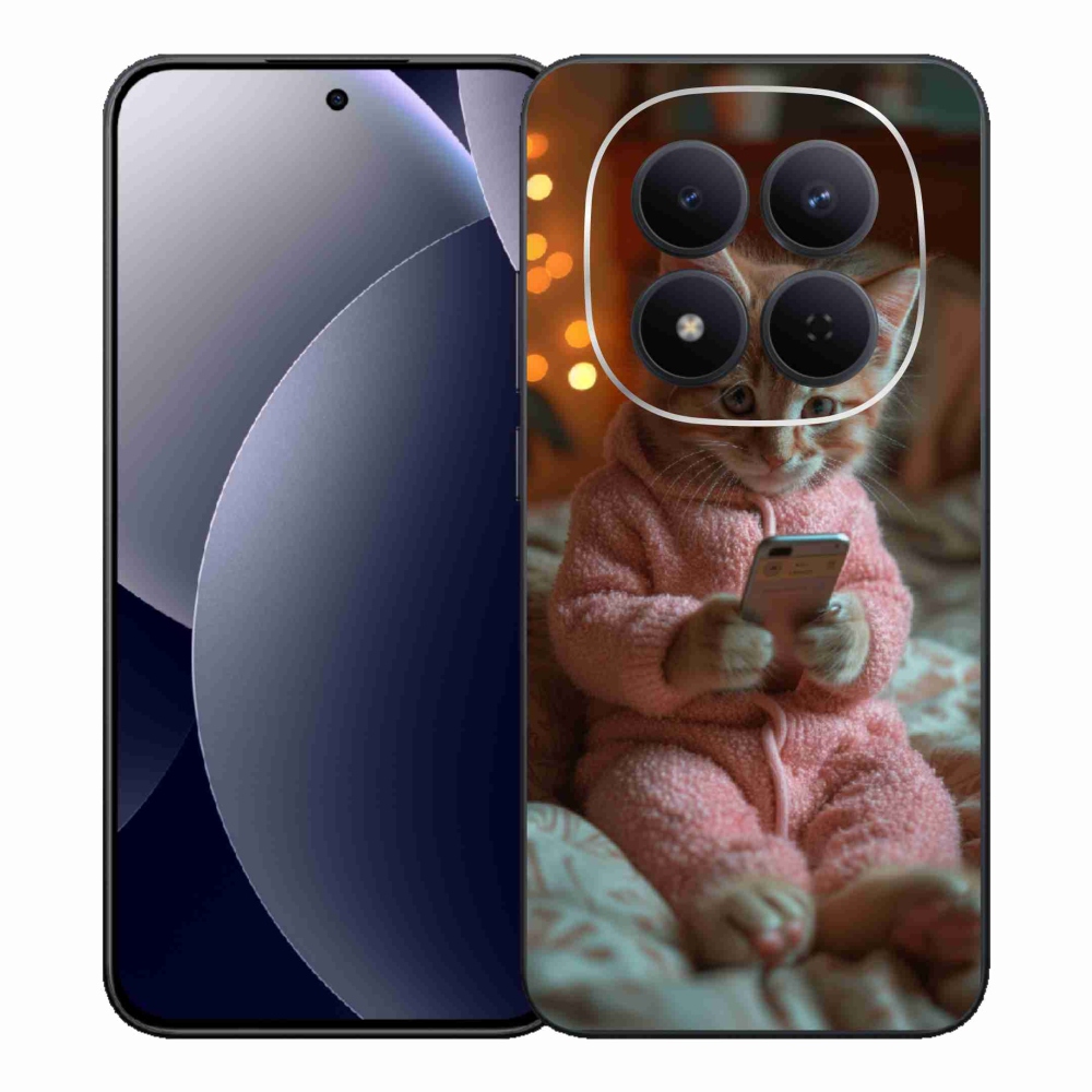 Gélový kryt mmCase na Xiaomi Redmi Note 15 Pro 5G - mačiatko s mobilom