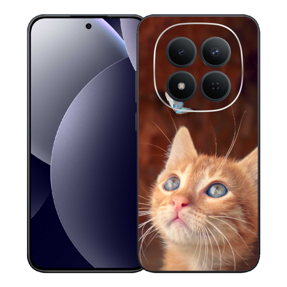 Gélový kryt mmCase na Xiaomi Redmi Note 15 Pro 5G - motýľ a mačiatko