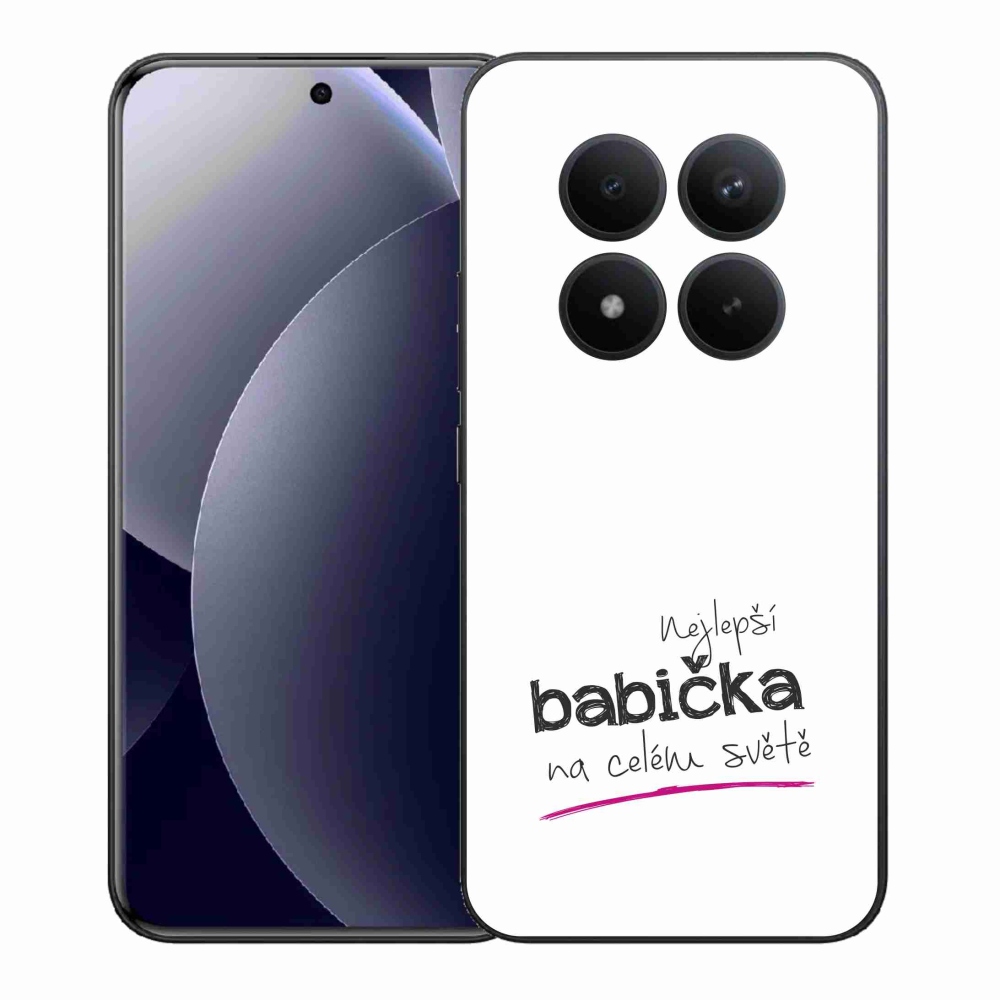 Gélový kryt mmCase na Xiaomi Redmi Note 15 Pro+ 5G/Xiaomi Poco M8 Pro 5G - najlepšia babička 4 biele pozadie