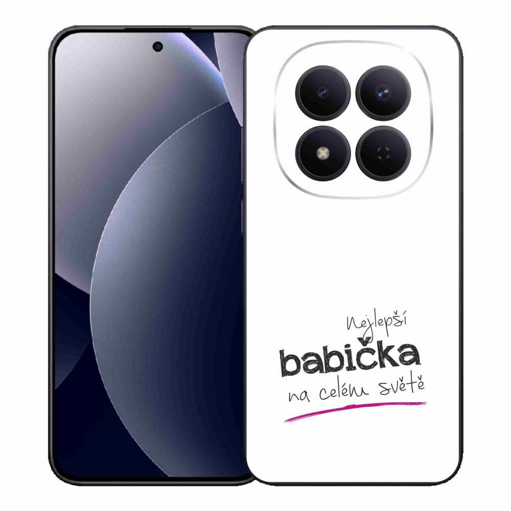 Gélový kryt mmCase na Xiaomi Redmi Note 15 Pro 5G - najlepšia babička 4 biele pozadie