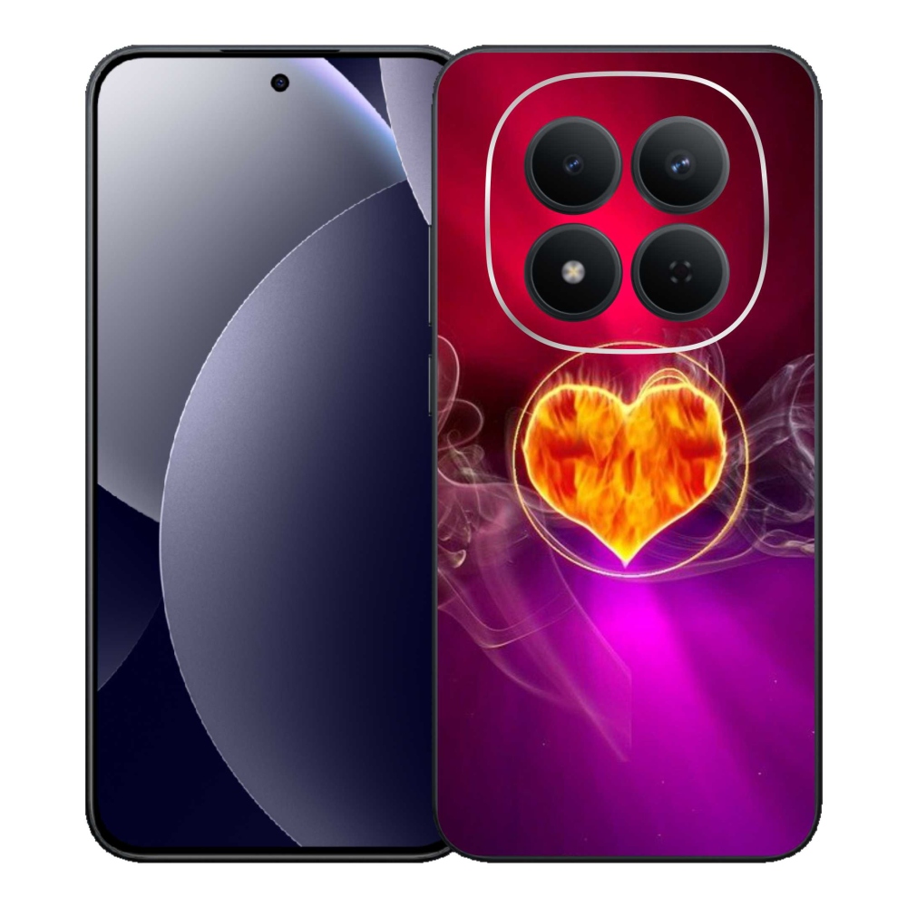 Gélový kryt mmCase na Xiaomi Redmi Note 15 Pro 5G - ohnivé srdce