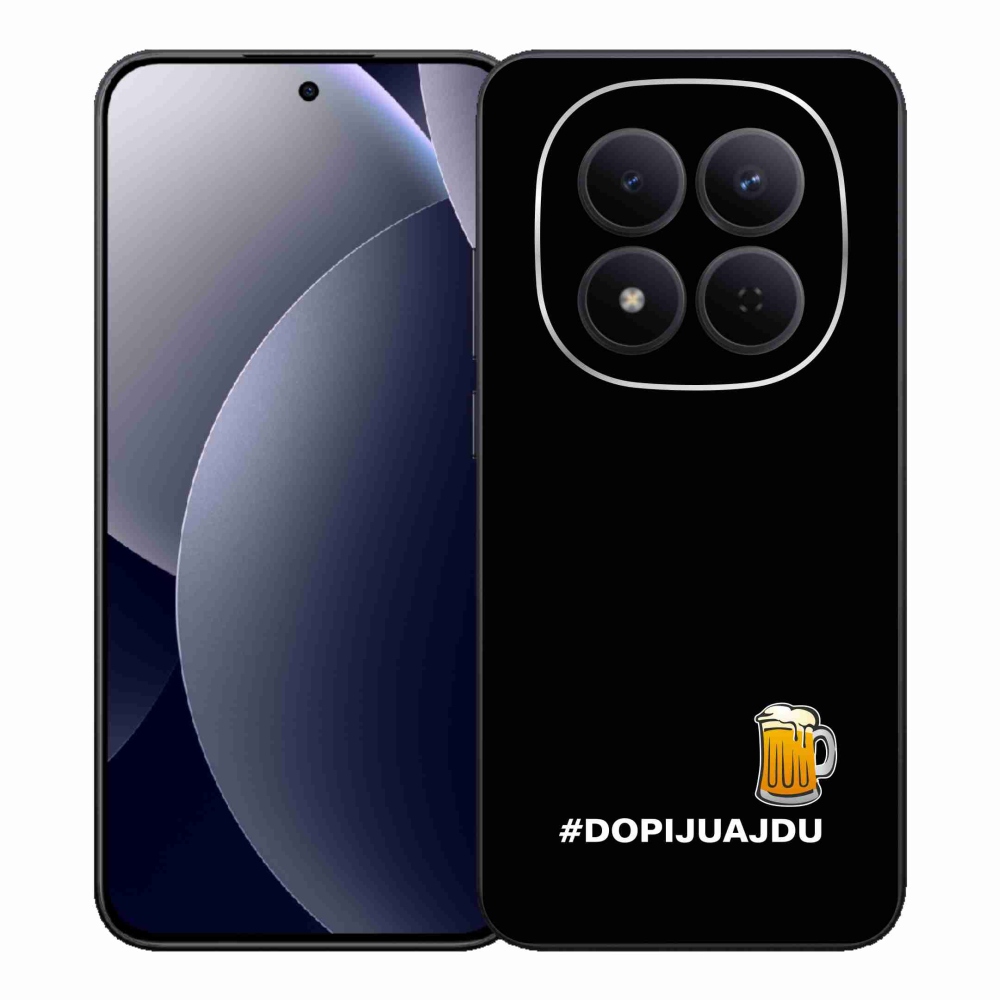 Gélový kryt mmCase na Xiaomi Redmi Note 15 Pro 5G - pivný motív 1 čierne pozadie