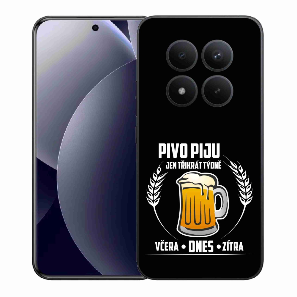 Gélový kryt mmCase na Xiaomi Redmi Note 15 Pro+ 5G/Xiaomi Poco M8 Pro 5G - pivný motív čierne pozadie
