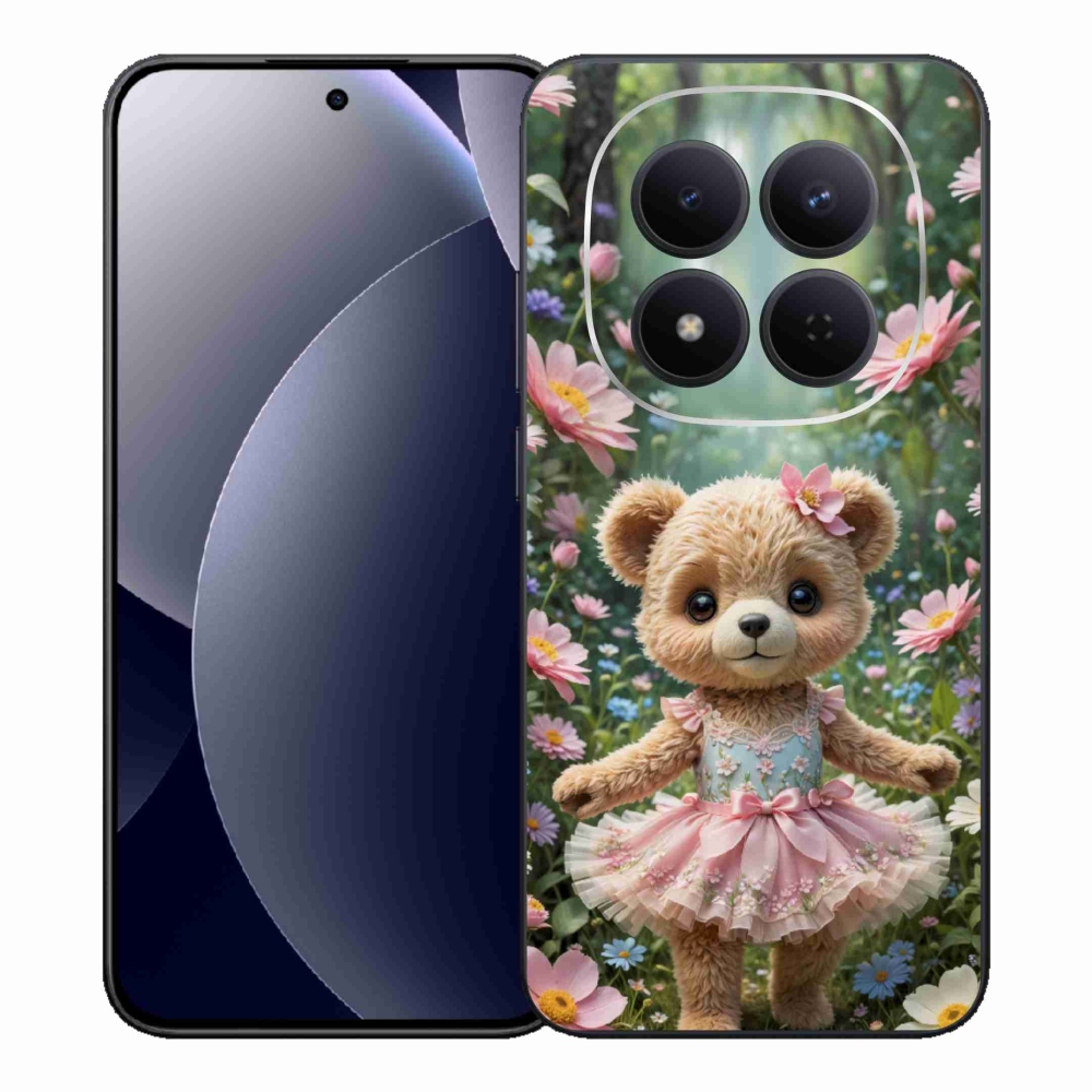 Gélový kryt mmCase na Xiaomi Redmi Note 15 Pre 5G - roztomilý medvedík v kvetoch