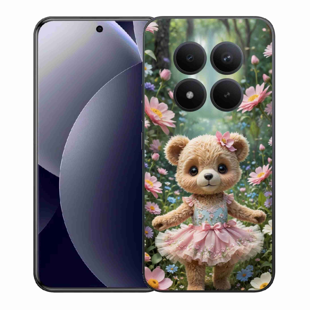 Gélový kryt mmCase na Xiaomi Redmi Note 15 Pro+ 5G - roztomilý medvedík v kvetoch