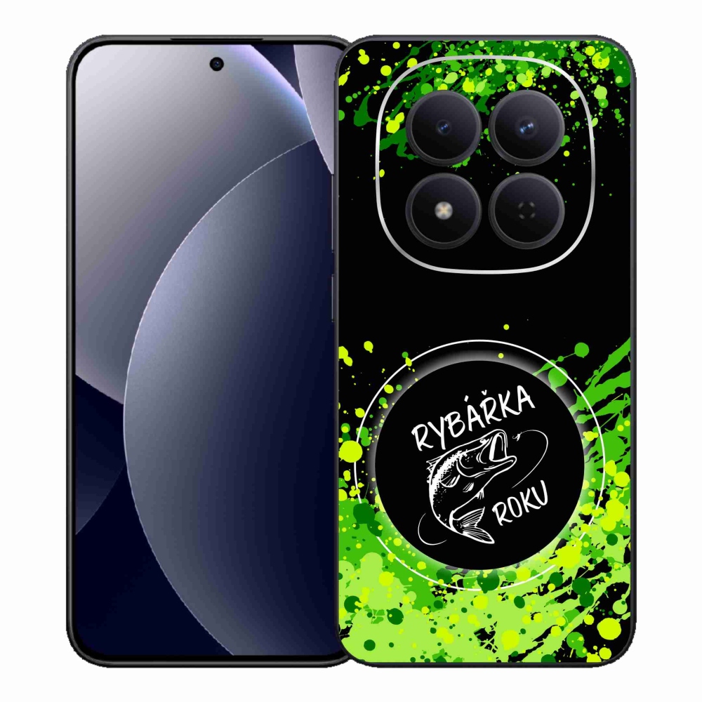 Gélový kryt mmCase na Xiaomi Redmi Note 15 Pro 5G - rybárka roku čierne pozadie