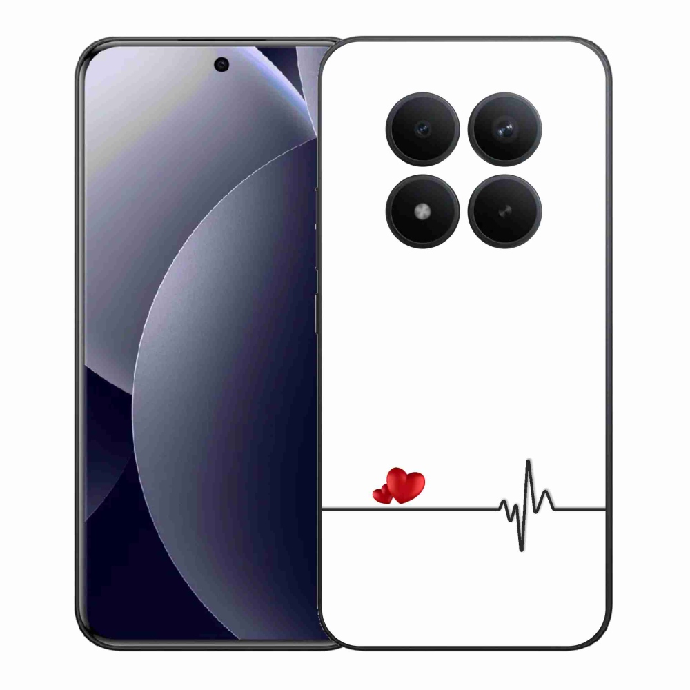 Gélový kryt mmCase na Xiaomi Redmi Note 15 Pro+ 5G/Xiaomi Poco M8 Pro 5G - srdce a tep biele pozadie