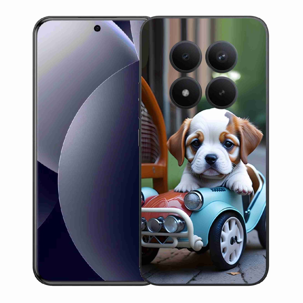 Gélový kryt mmCase na Xiaomi Redmi Note 15 Pro+ 5G - šteňa v retro aute